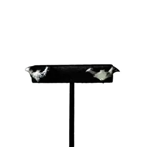 Bat Stud Earrings | Glow-in-the-Dark Marbled with Black and Silver | Unique Handmade Wears & Wares | Polymer Clay Jewelry