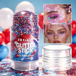 Body painting pomade, party glitter, face and body glitter gel, large glitter, long lasting shine, body glow, 8 colors, suitable for festivals, anniversaries, carnivals, disco