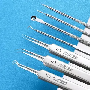 German Ultra-fine No. 5 Cell Pimples Blackhead Clip Tweezers Beauty Face Health Salon Special blackhead remover Acne Needle Tool Steel Stainless