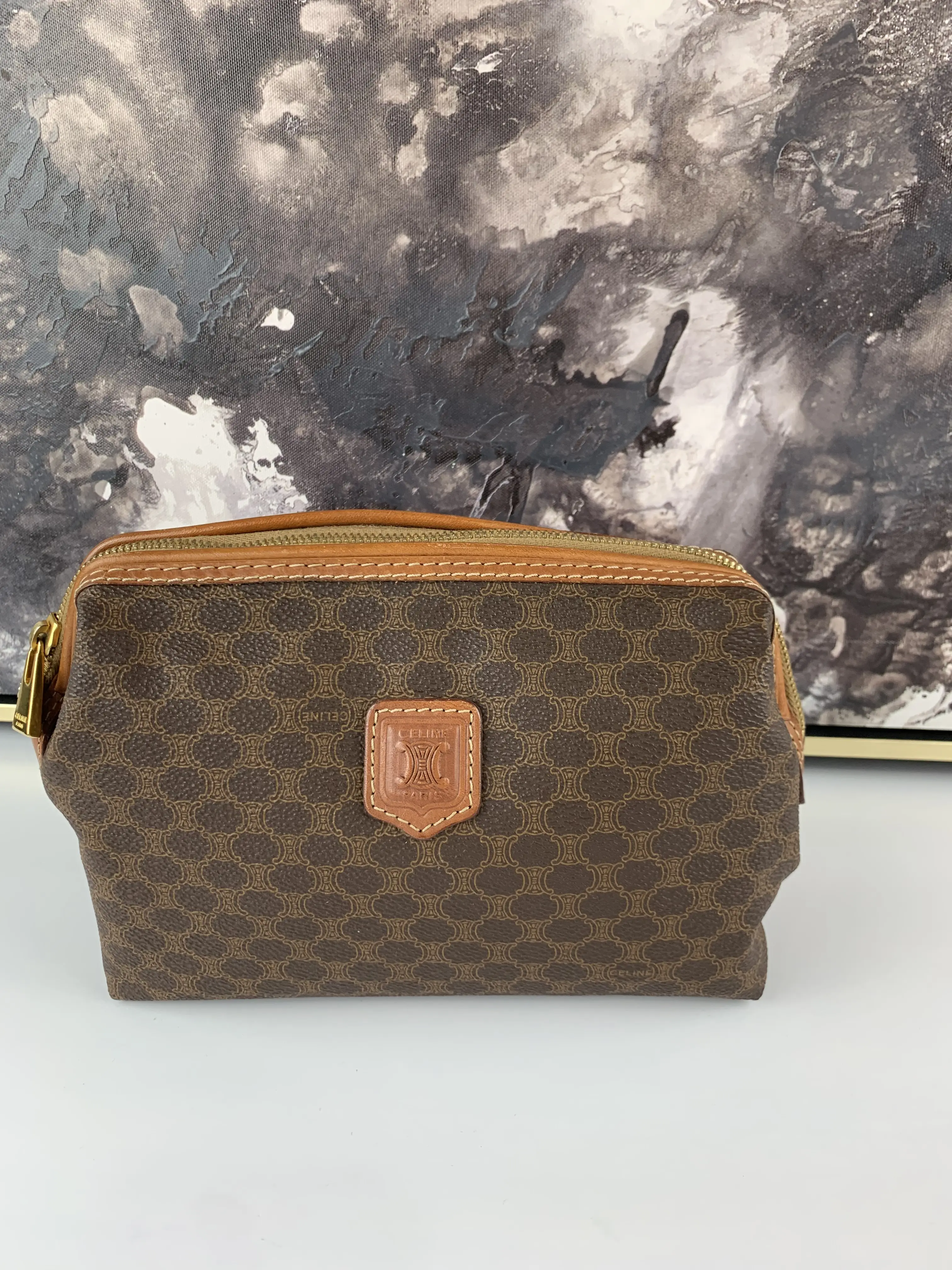 Pre-owned Celine canvas Small Leather Goods Makeup Pouch