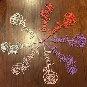 3D Printed Love Rose Decor | Floral Word Art | Valentine’s Day Gift | Home & Shelf Decor