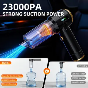 Handheld Cordless Vacuum Cleaner 23000Pa Powerful Portable Rechargeable Mini Vacuum for Home Car Carpet Stairs Pet Hair Deep Cleaning Black-Gold