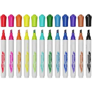 Dry Erase Markers, Chisel Tip, Assorted Colors, 12-Count Low-Odor Whiteboard Pens