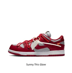 Retro Red Grey Panel Low Top Casual Trainers Double Lace Decor Breathable Leather Streetwear Skate Shoes All Match Daily Outfit