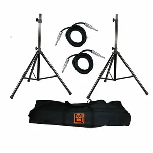 MR DJ SS750PKG Speaker Stand Bag & 1/4" Cable PRO PA DJ Home On Stage Speaker Stand Mount Holder with Road Carrying Bag