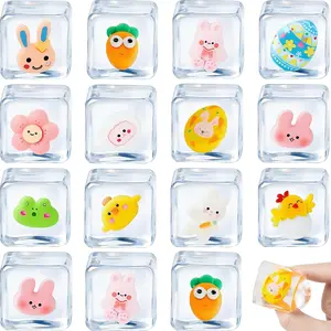 12 Pack Easter Cube Squishy Squeeze Toys, Easter Basket Stuffers, Easter Egg Fillers, Squishies Stress Relief Fidget Toys for Kids Boys Girls Toddlers Party Favors Gifts