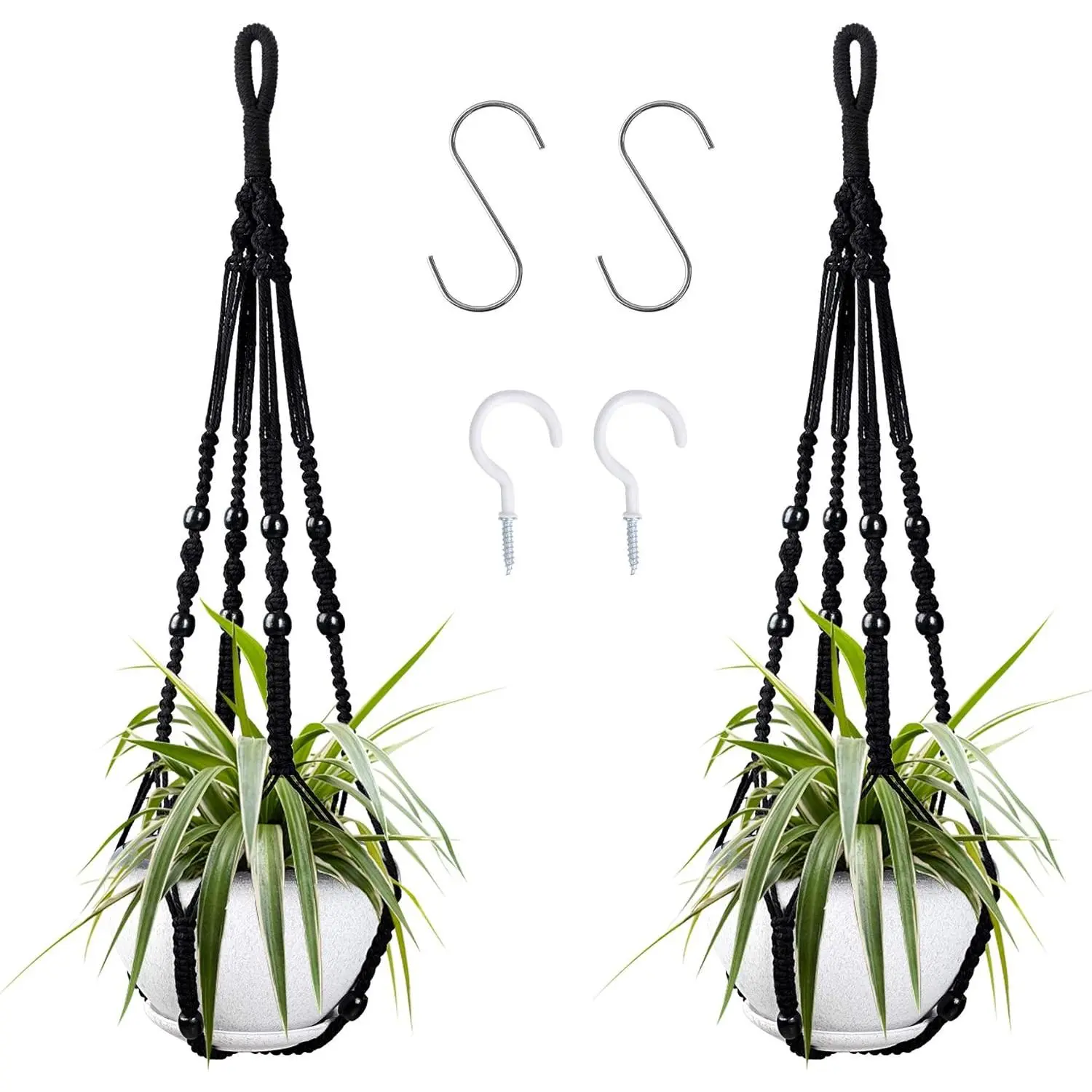 Macrame  Planter, 2 Pack  Planters for Indoor  Indoor Outdoor Decor    Holder(35 Inch)