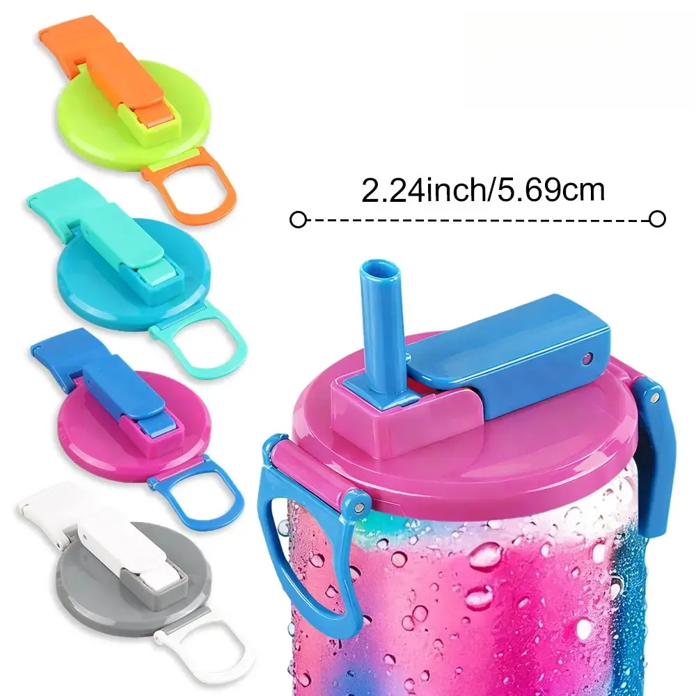 4-Pack BPA-Free Reusable Soda Can Lids with Silicone Straw, 1-Click Open, Leakproof Airtight Seal for Fresh Drinks, Kitchenware Drinkware Accessories, Silicone Straw Drinkware Accessories