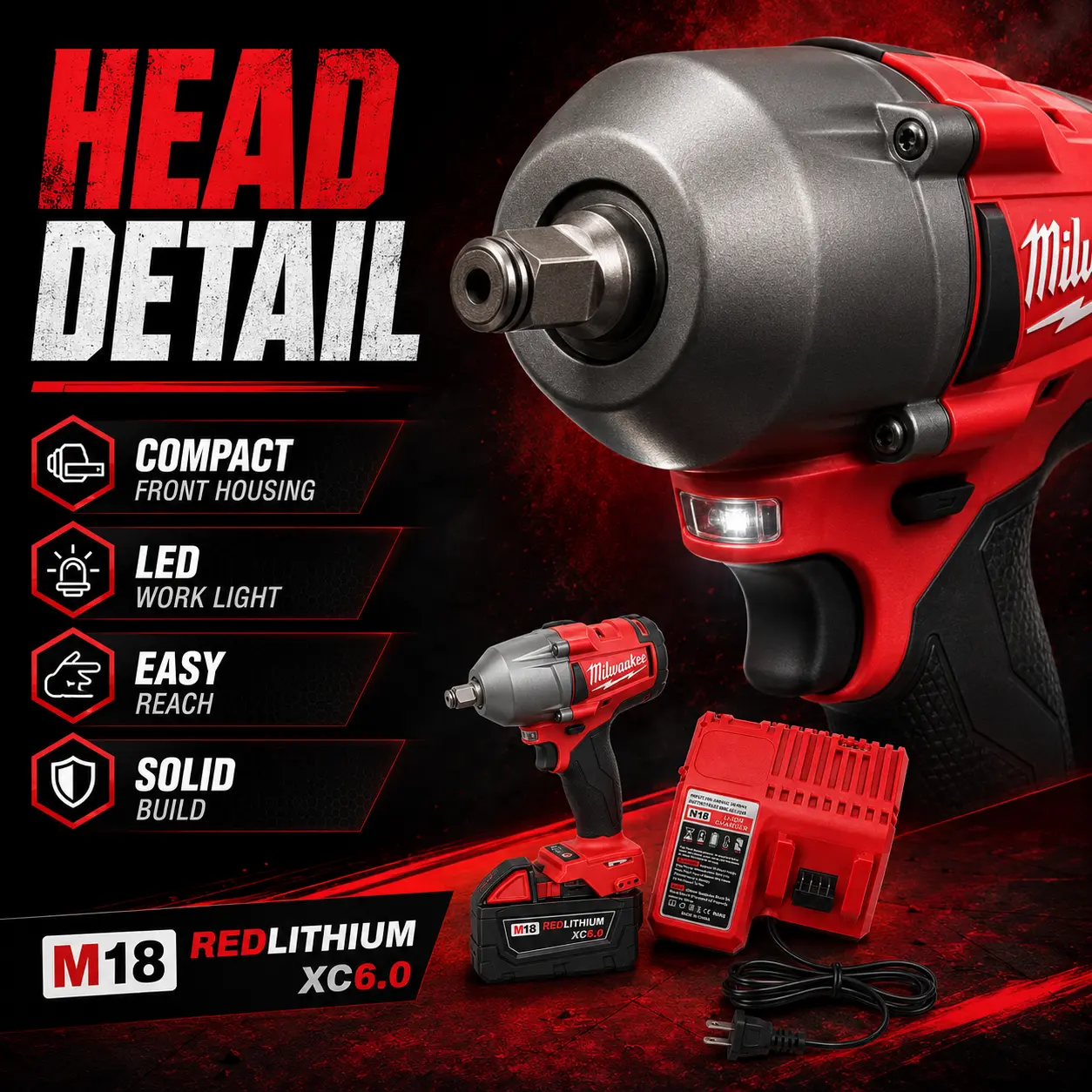 Milwaukee Cordless Brushless Industrial Impact Wrench, 900N.m High Torque Hand Tool for Hardware & Multitool Accessory Applications