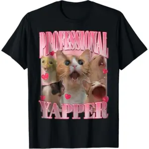 Bdhjydb Professional Yapper Cat Funny Oddly Specific Dank Meme T-Shirt
