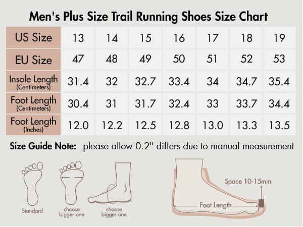 Hawkwell Men's Plus Size Outdoor Trail Running Shoes