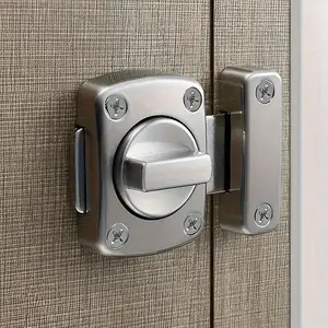 Bidirectional Rotating Safety Door Lock Set, Zinc Alloy Bolt Lock, Stainless Steel Locks, Easy Switch Night Security Latch, Suitable for Bathroom, Wine Cabinet, Pet Door, Door Hardware