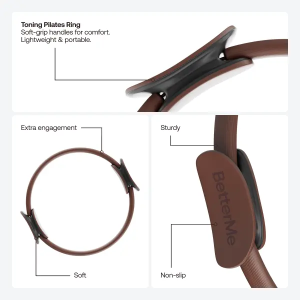 BetterMe Toning Pilates Ring - Lightweight Resistance Ring for Pilates Fitness, Home Workouts & On-the-Go Use