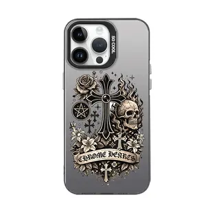 Chrome Hearts Inspired Skull and Crossbones iPhone Case - Bold Gothic Design, Suitable for iPhone Air 17, 16, 15, 14, 12, 11, 13 Pro Max Plus, High Appearance, Anti Drop, Smooth Touch