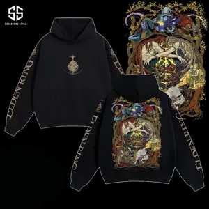 [Soulsborne Style] Vintage All Bosses Elden Ring Unisex Hoodie, Soulsborne Gaming Apparel, Game Shirt, Video Game Clothes, Boy Merch, Gift For Him, Gift For Her, Soulslike Streetwear