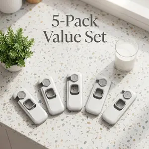 Multi-Purpose Home Safety Locks (5 PCS) - No Drill Refrigerator & Cabinet Latches - Secure Adhesive Lock Set for Fridge, Freezer, Oven & Drawers #tiktokshopspringglowup