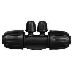 Drip Irrigation Fittings: 1/2 Inch Drip Tubing (1/2" ID x 0.65" OD) to 1/4 inch Irrigation Tubing Anti-Drop Locked Barbed Reducing Tee 4 Way for Gardening Landscape (Pack of 10)