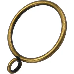 44 Pack Curtain Rings with Eyelets, Metal Drapery Rings for Pinch Pleat Curtains, Drape Ring 1.5 Inch I D, Fits Up to 1.2 in Rod (Bronze)