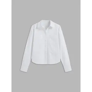 Cider [size 2-10] 100% Cotton Collar Solid Button Long Sleeve Oversized Shirt