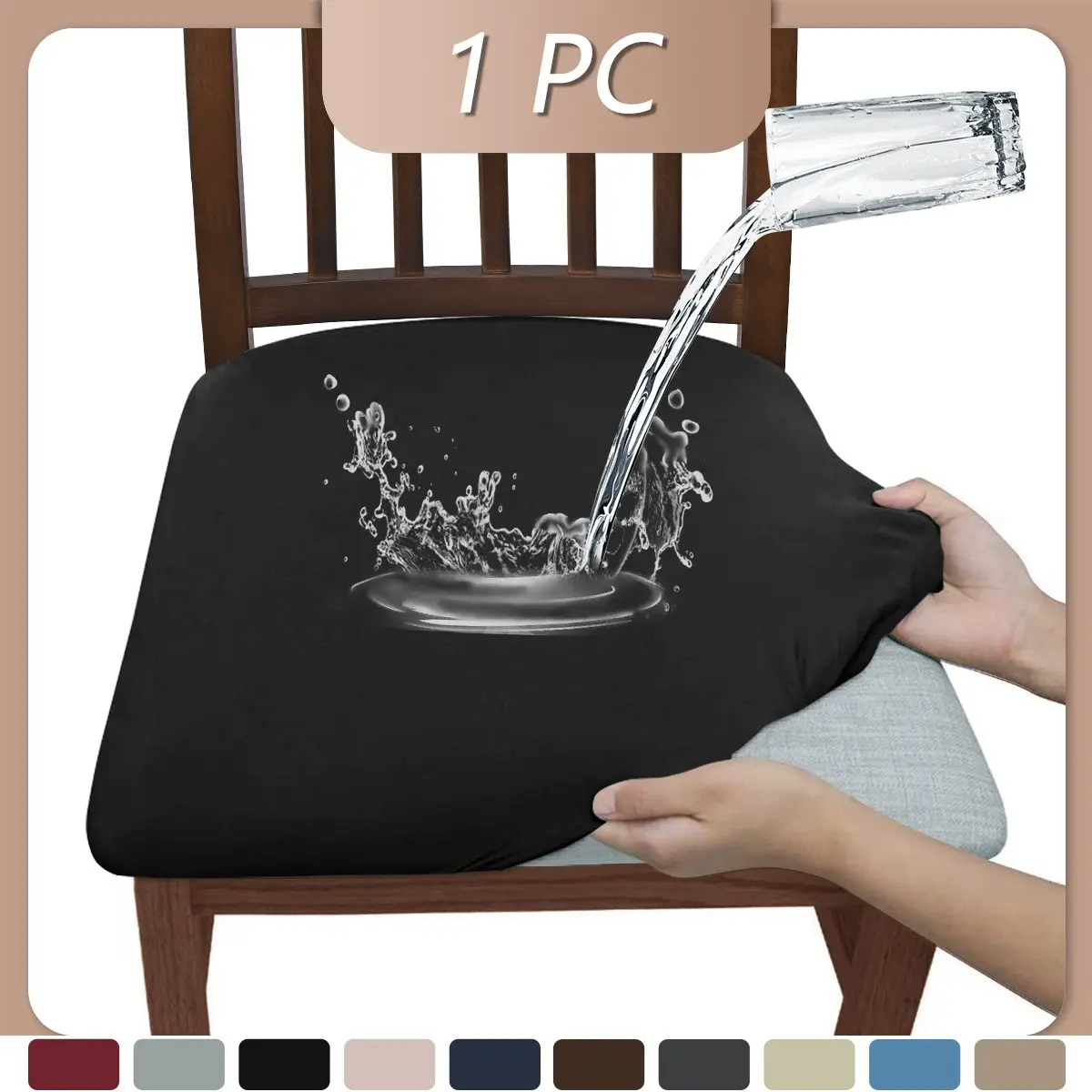 1pc Waterproof Stretch Bench Cover for Restaurants and Hotels, Durable Milk Silk Material Seat Protective Cover, Easy to Clean Chair Table Covers, Dining Chair Protector, Stretch Chair Slipcovers