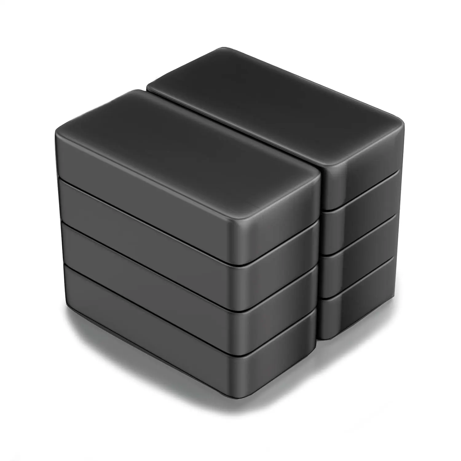 Ferrite Blocks Ceramic Magnets 1 7/8" x 7/8" x 3/8" Rectangular Magnets, Grade 8 - for Crafts, Science and Hobbies - 8 Pieces