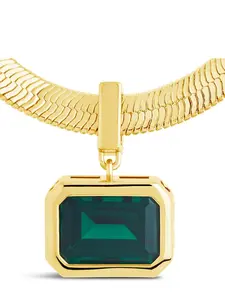 Calder CZ & Herringbone Pendant Necklace