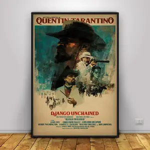 Django Unchained Poster Wall Art Wall Prints Home Decor Kraft Paper Print Gift Poster Movie Poster, Poster Art Print Wall Ornament Decoration Without Frame