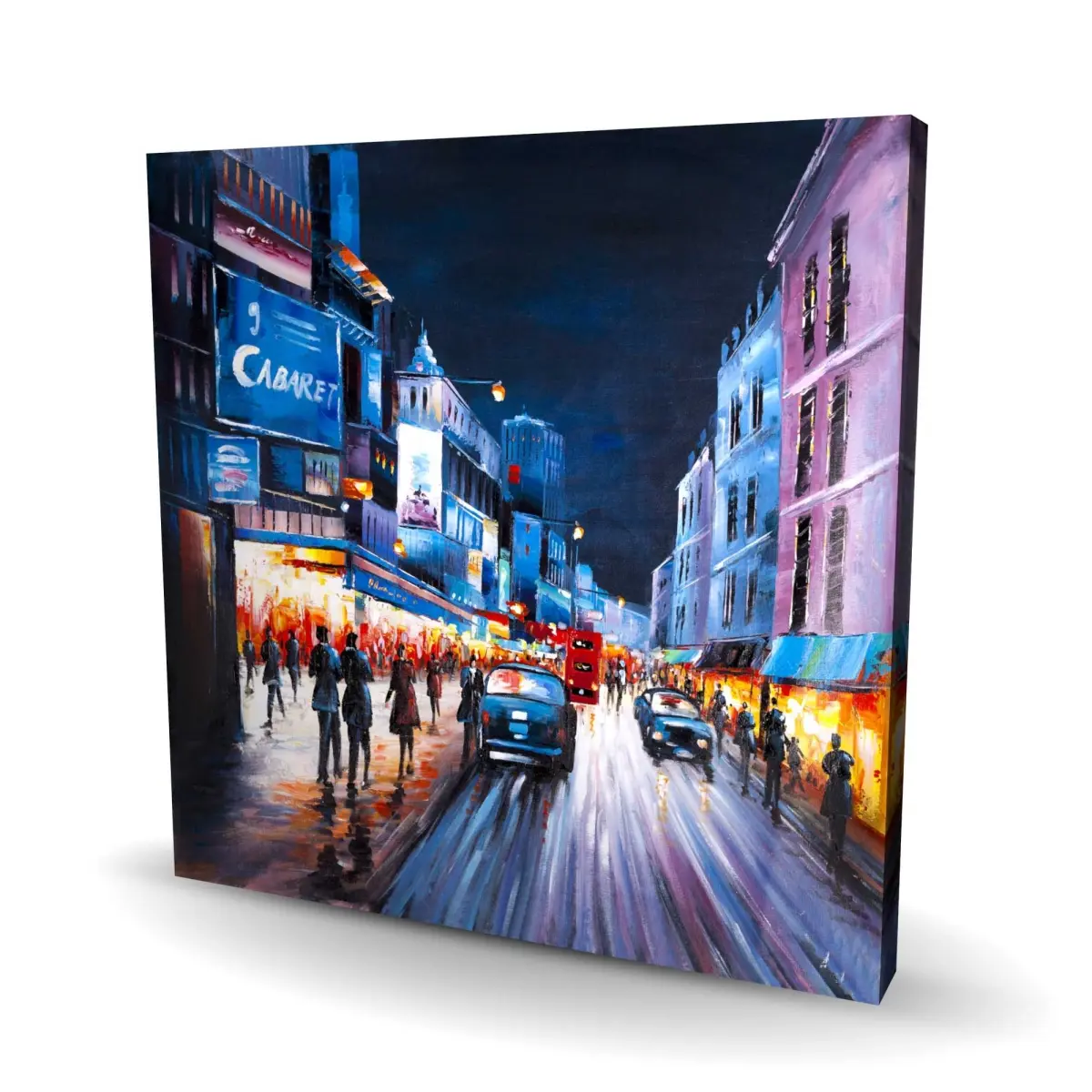 Begin Home Decor C1RC3636R8JBQG 36 x 36 in. Cabaret Evening - Building Bedroom Canvas for Home Decor