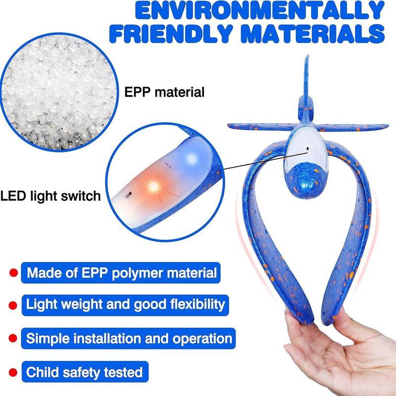 Colorful Durable Foam Airplane Launcher Toy, 1 Set Outdoor Fun Handheld Hand-Throwing Airplane Toy, Outdoor Sports Toy for Kids, Birthday Gift for Boys & Girls