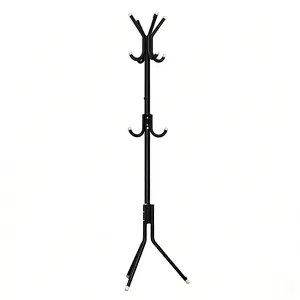 12 Hook Metal Cot Rack Freestanding Organizer for Coats Hats Jackets Purses Hall Tree Three-Tier Design Easy Storage Solution for Home Furniture Lightweight & Versatile - Organization, Hangers Hangers Lightweight Hanging