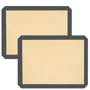 Silicon Baking Mats, 16.5"x11.6" 2-Pack Reusable Silicon Baking Mat Sheet, Baking Sheets Non-Stick, Food Safe Baking Mats Can Be Used For Baking Cookies, Bread, Pizzas