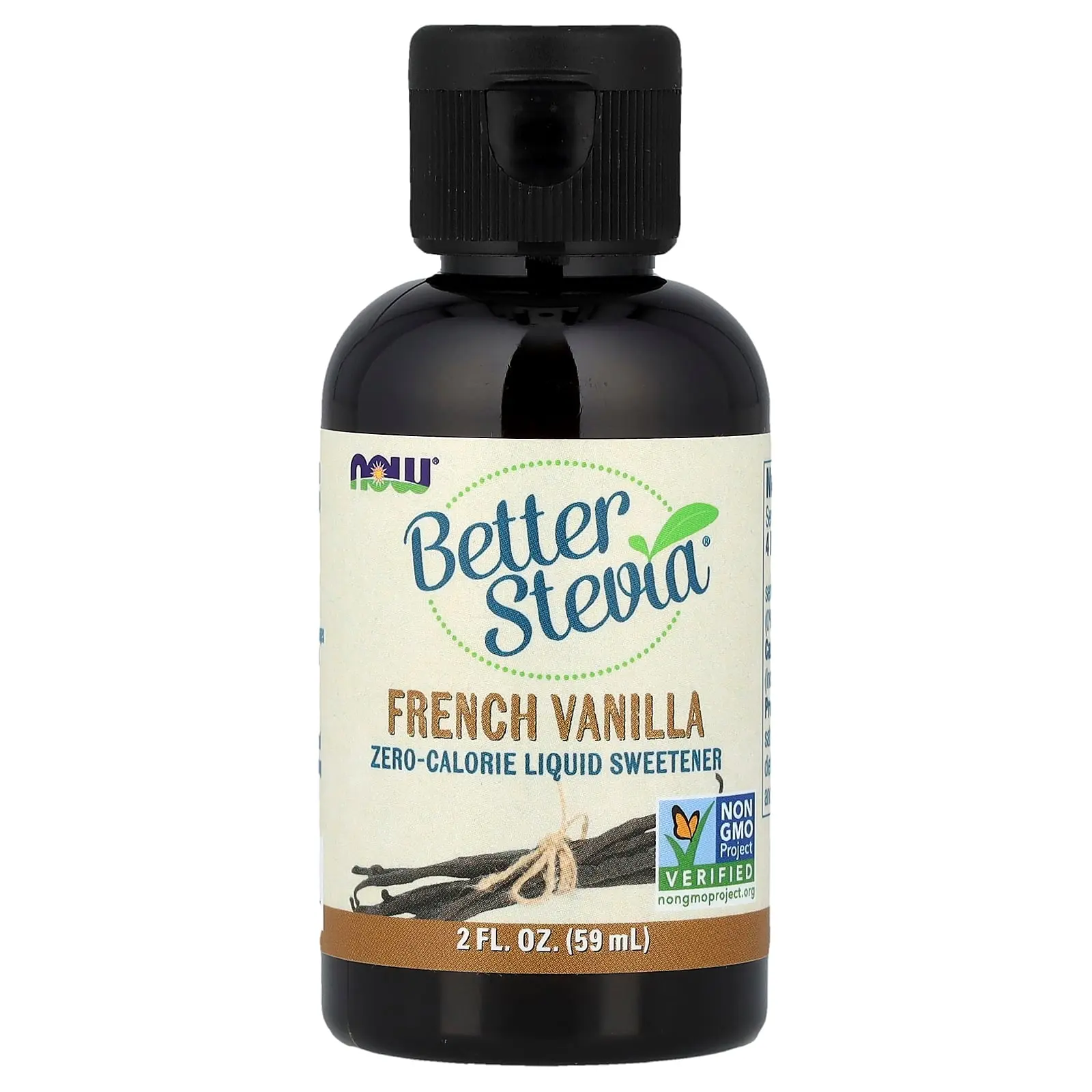 NOW Foods Better Stevia®, Zero-Calorie Liquid Sweetener, French Vanilla, 2 fl oz (59 ml)
