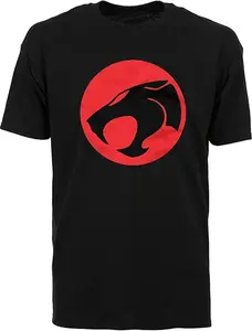 Men's Black Cartoon T-Shirt - Large, Regular, Short Sleeve, Club Collar, Pull On, Collared Neck, 100% Cotton, All Seasons, Unique Graphic Design