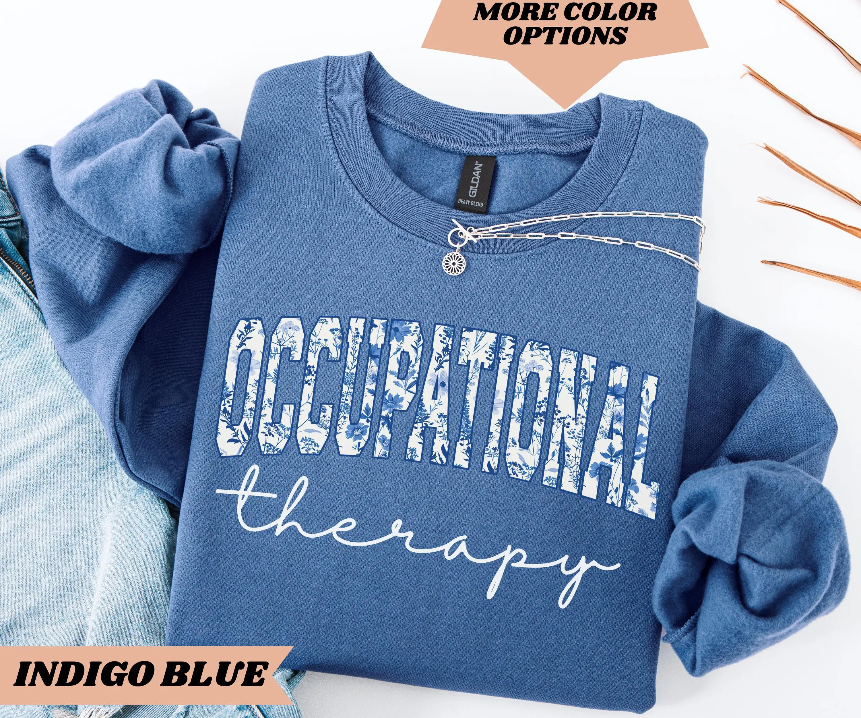 Occupational Therapy T-Shirt / Sweatshirt & Hoodie Flora Occupational Therapist Gift For OT Special Education SPED Gift for OTA Toile de Jouy Occupational Therapist