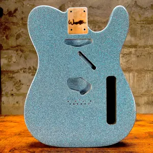 Warmtone Custom Guitars Alder Tele Guitar Body "Snow Blue Sparkle"