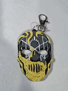 Sleep Token Novelty Mask Keychain - Gold and Black Design, Fashion Costume Jewelry Accessory, Novelty Mask Keychains