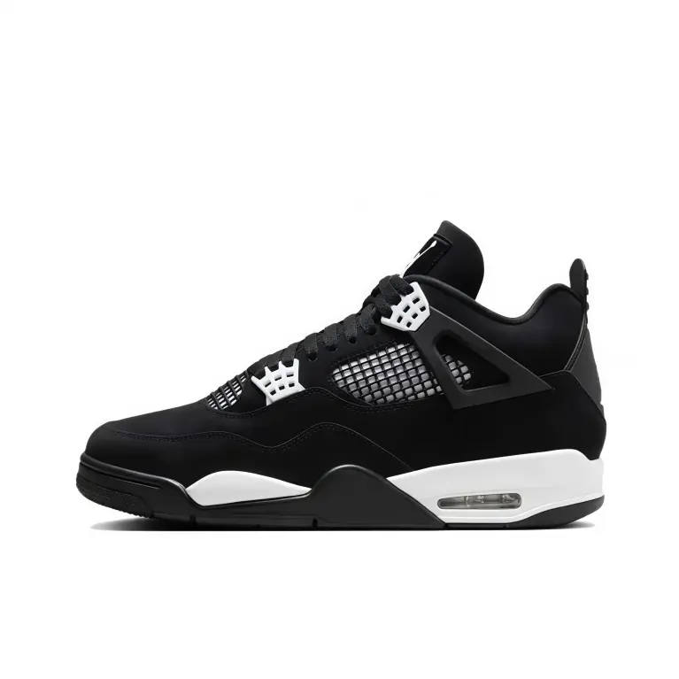 Unisex Black Suede Mid Top Skate Sneakers with White Accents, Classic Retro Streetwear Shoes, Breathable Mesh Upper, All Day Walking Comfort, Trendy Daily Footwear, Original Shoe Box Included