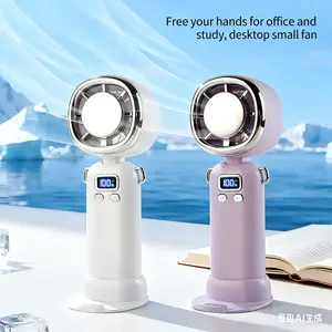 New Desktop Fan Turbo Table Fan Travel Vacation Essentials for Office 100-Speed Digital Display Low Noise Rechargeable Battery Dual Adjustment Modes Quiet Cooling Quiet Desk Fan Portable