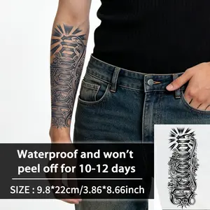 American Chicano Street Devotion Script Temporary Tattoo, Waterproof, Long-Lasting, Herbal Tattoo, Unisex, Chest, Back, Arm, Leg