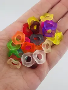 S2-Assorted Color 16MM Wavy Acrylic Spacers, 25 pack- Assorted Colors Including Pink, Blue, Yellow, Brown & More pen topper