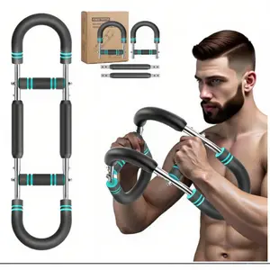 Chest Trainer For Men,Portable Power Twister Bar,Muscular Strength  ,At Home Upper Body Workout Equipment,Exercise Bar