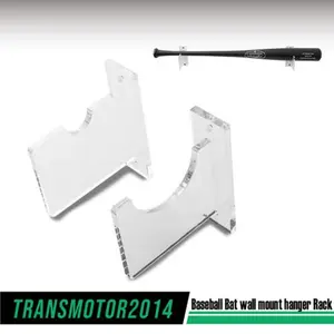 Clear Baseball Bat Wall Mount Hanger Rack Alternative To Display Case Acrylic Upgraded Version Organiser Set Hanging Hangable