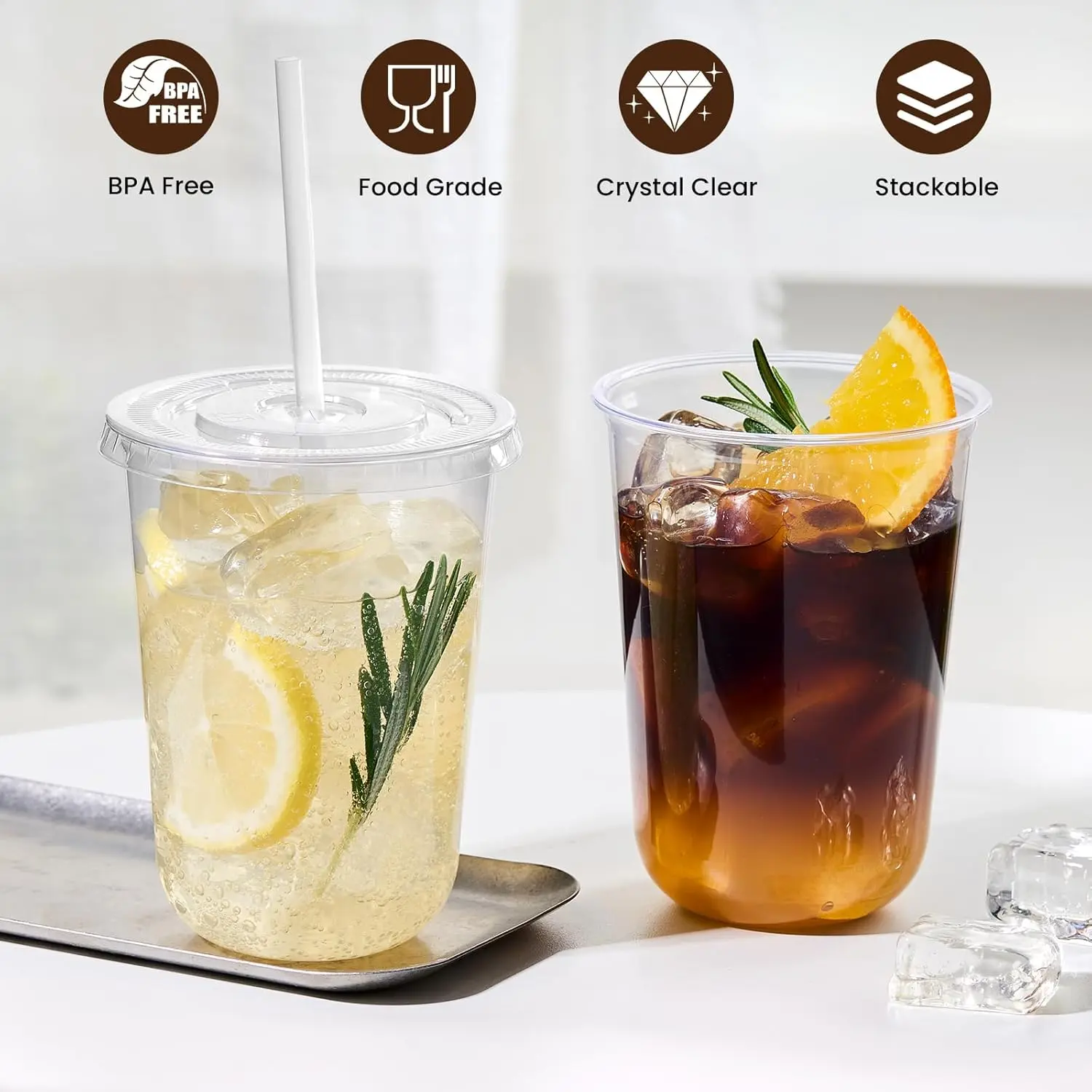 100 Pack 16 oz Clear Plastic Cups with Lids and Straws, Disposable Iced Coffee  Cups To Go, Smoothie Juice Milkshake Cups, Party Supplies, Mother's Day  Gift, Father's Day Gift - TikTok Shop