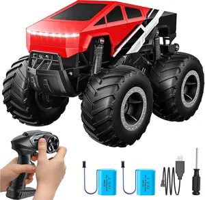 4WD Amphibious RC Monster Truck Kids 1:16 Scale Off-Road Pick-up Toy 2.4GHz All-Terrain RC Remote Control Car,Ideal Gifts for Ages 6-12 Boys Girls Red