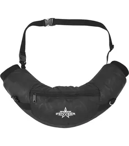 Football Water Resistant Hand Warmer Pouch with Adjustable Strap, Ribbed Cuffs and Zipper Pocket (Black Camo)