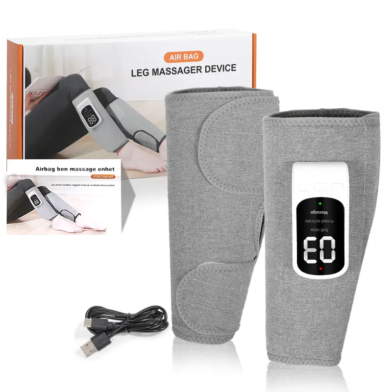 Calf Air Compression Leg Massager with Heating Function - Heatable Heat Therapy Massage Device for Circulation, Pain Relief, Fatigue Relief, Calf Area Muscle Relaxation, 3 Intensities, 3 Modes, Easy-to-Use Gift