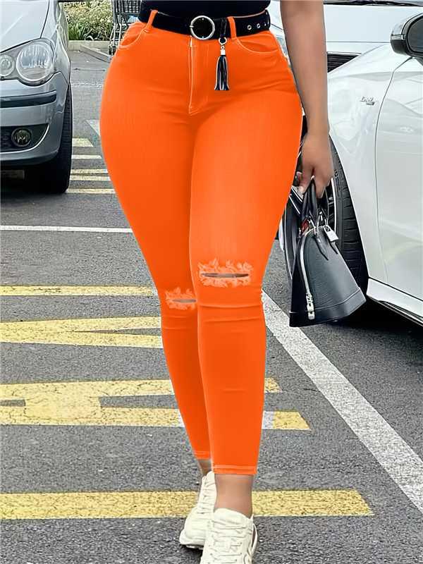 JUNBAOSS Women's Classic Mid Waisted Skinny Stretch Butt Lifting Jeans Women Totally Shaping Distressed Ripped Jeans Slim Fit Denim Pants