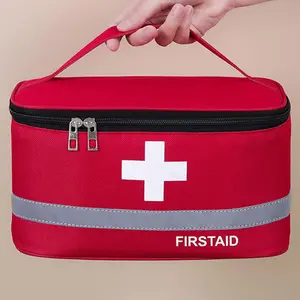 Emergency First Aid Kit Storage Bag, 1 Count Portable Large Capacity Medical Bag, Emergency Supplies, Household Outdoor Camping Hiking Fabric Storage Organizer