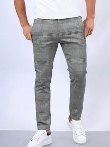 Men's Houndstooth Print Suit Pants, Dress Trousers, Slim Fit Classic Business Formal Pants for Work Office, Men's Trousers for All Seasons, Menswear
