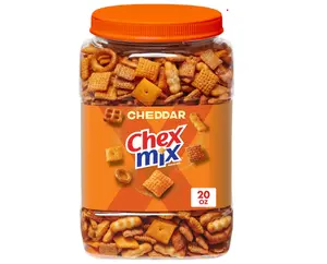 Chex Mix Cheddar Snack Mix, Salty Snacks Tub, 20 oz